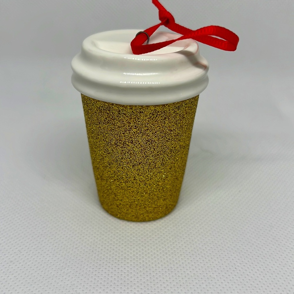 2018 Starbucks Gold Glitter Cup Ornament